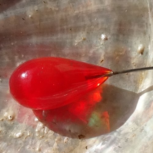 Headpin, verre filé, lampwork, verre de murano, perl.5323