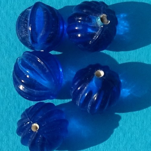 Lot de 5 perles destockées, verre, perl.4420
