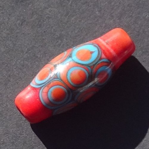 Jolie perle biconique, verre de murano, lampwork, verre filé,  perl.5396