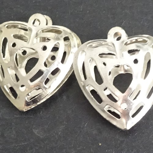 Breloques coeur, x 2, appr.0122