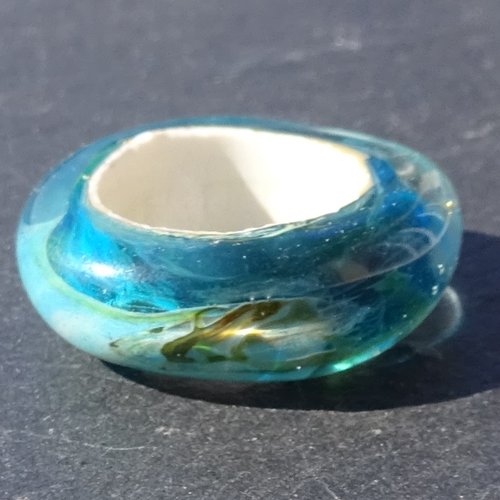 Grande perle donut, verre de murano, lampwork, verre filé,  perl.3304