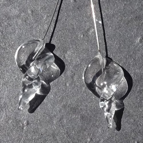Duo de headpins en verre filé, lampwork,perl.5468