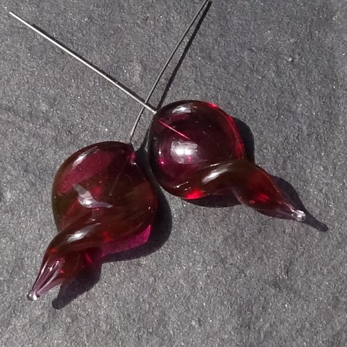 Headpins verre filé, lampwork, verre de murano, perl.5572
