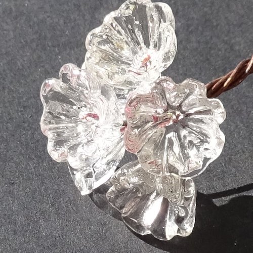 Lot de 6 headpins en verre filé, lampwork, verre de murano, perl.5116