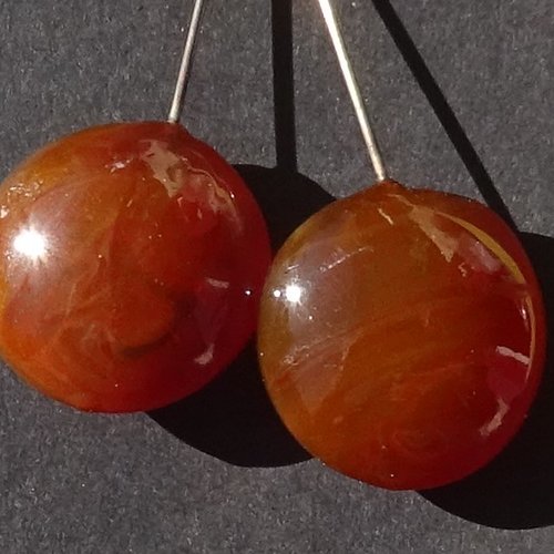 Headpins en verre filé, lampwork, verre de murano, perl.5118