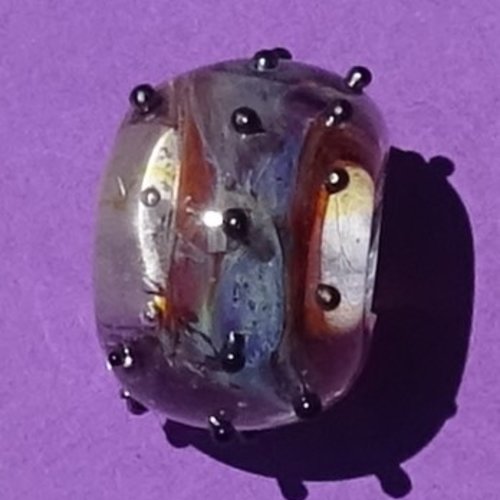 Jolie perle ronde, verre de murano, lampwork, verre filé,  perl.5616
