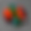 Lot de 4  perles bouton, verre filé, verre de murano, perl.5625
