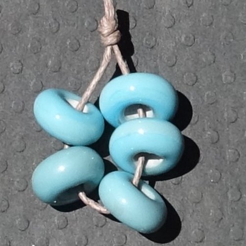 Lot de 5 perles au chalumeau, lampwork, verre filé, murano perl.5626