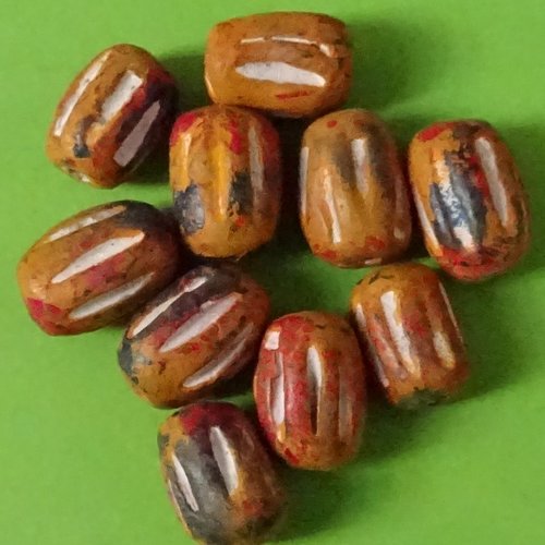 Lot de 10 perles terracotta, perl.4476
