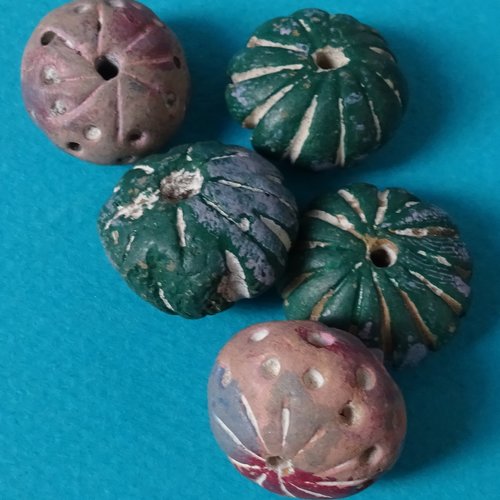 Lot de 5 perles terracotta, perl.4478