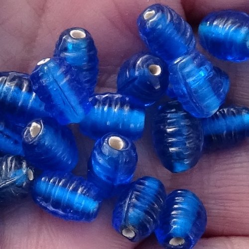 Lot de 20 perles destockées, verre, perl.4424