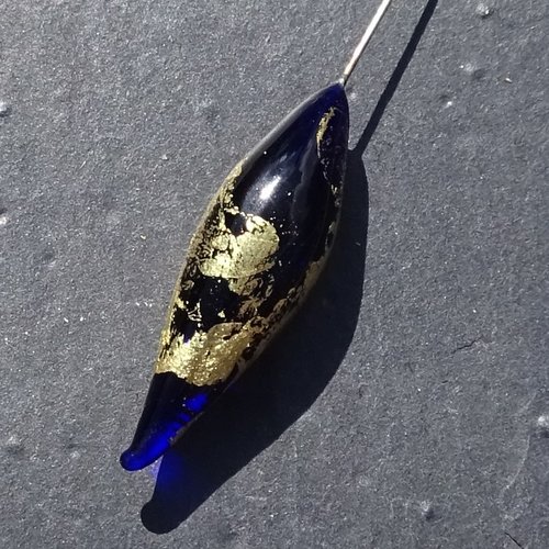 Headpin verre filé, lampwork, verre de murano, perl.3898