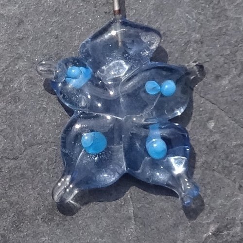 Headpin en verre filé, lampwork, verre de murano, perl.4887