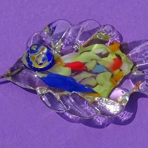 Headpin poisson, verre filé, lampwork, verre de murano, perl.4916