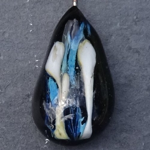 Headpin, verre filé, lampwork, verre de murano, perl.4986