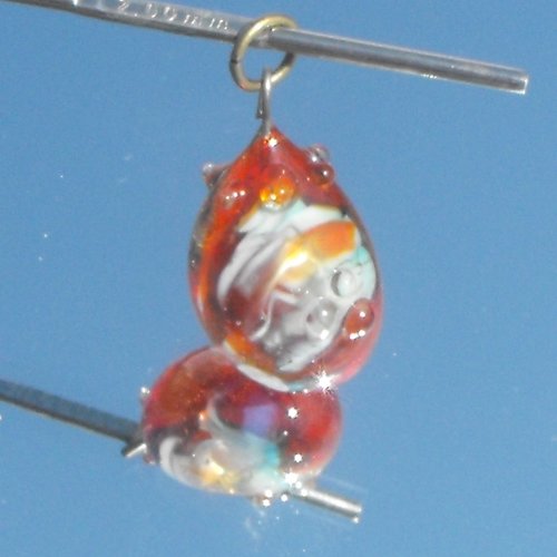Perle en verre de murano, verre filé, lampwork, perl.0482