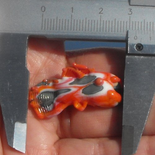Poisson en verre de murano, verre filé, lampwork, perl.0486