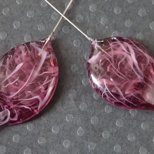Headpins en verre filé, lampwork, verre de murano, perl.4511
