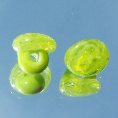 Lot de 2 boutons en verre de murano perl.1594