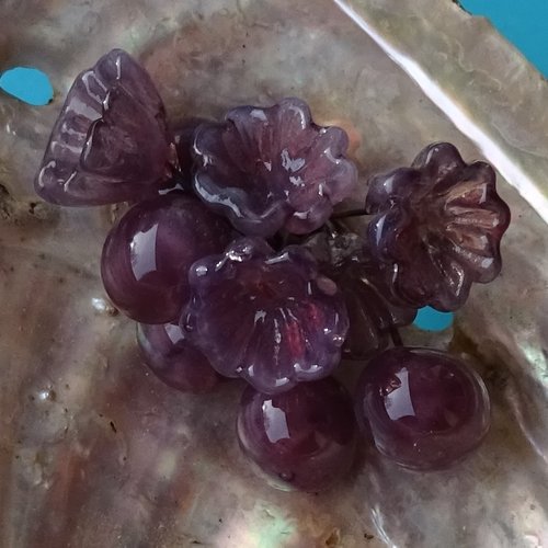 Headpins en verre filé, lampwork, verre de murano, perl.5258