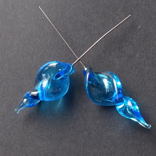 Duo de headpins en verre filé, lampwork,perl.5281