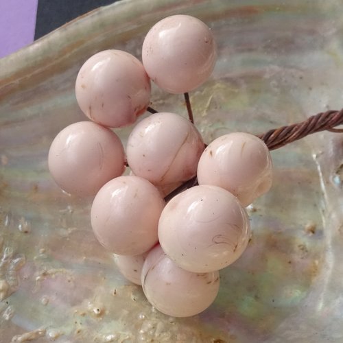 Lot de 10 headpins en verre filé, lampwork, verre de murano, perl.5285