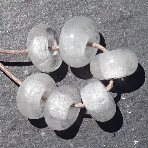 Lot de 6 perles intercalaires au chalumeau, lampwork, verre filé, murano perl.4963