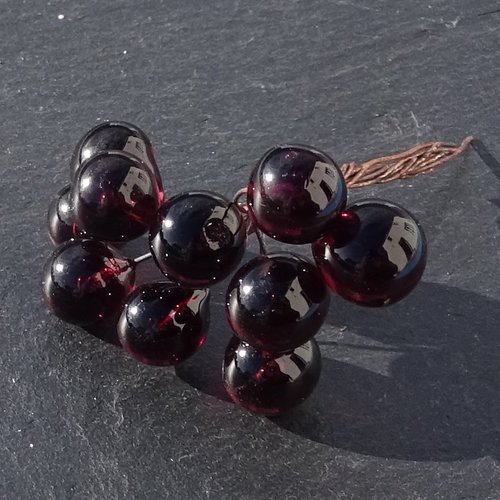 Lot de 10 headpins en verre filé, lampwork, verre de murano, perl.6491