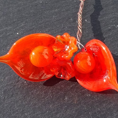 Headpins en verre filé, lampwork, verre de murano, perl.6492