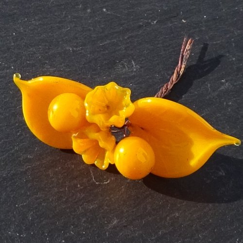 Headpins en verre filé, lampwork, verre de murano, perl.6494