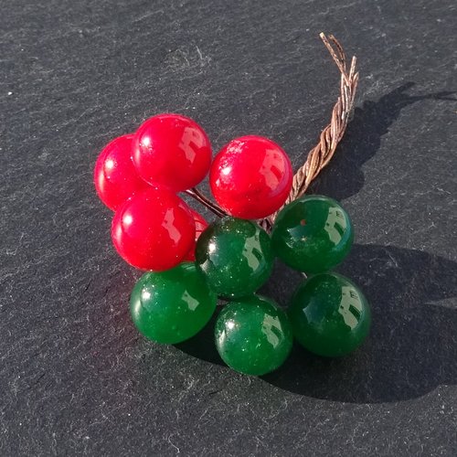 Lot de 10 headpins en verre filé, lampwork, verre de murano, perl.6495