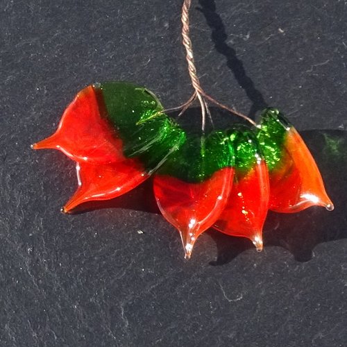 Lot de 5 headpins en verre filé, lampwork, verre de murano, perl.6502