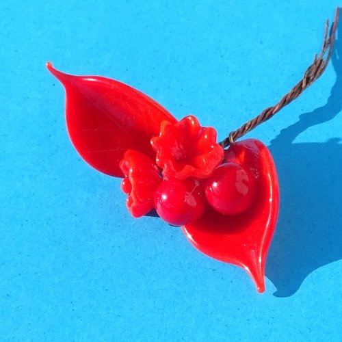 Headpins en verre filé, lampwork, verre de murano, perl.6503