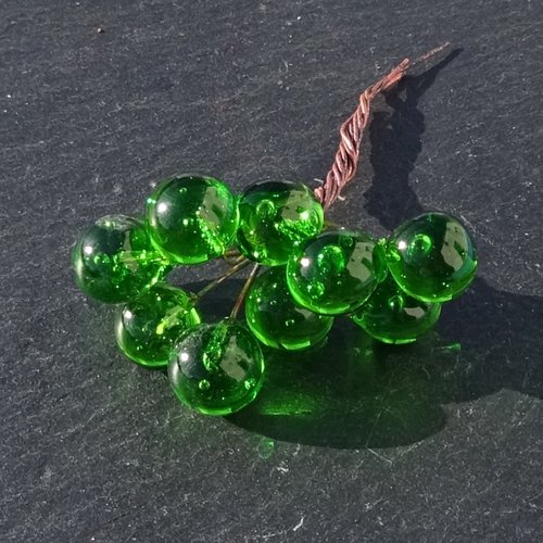 Lot de 10 headpins en verre filé, lampwork, verre de murano, perl.6504
