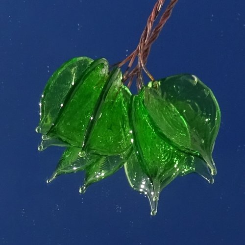 Lot de 5 headpins en verre filé, lampwork, verre de murano, perl.6506