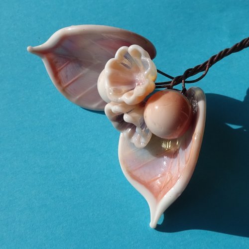 Headpins en verre filé, lampwork, verre de murano, perl.5290