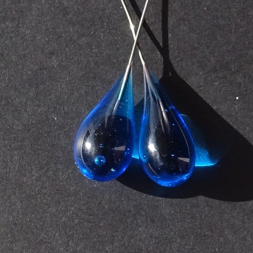 Duo de headpins en verre filé, lampwork,perl.5298