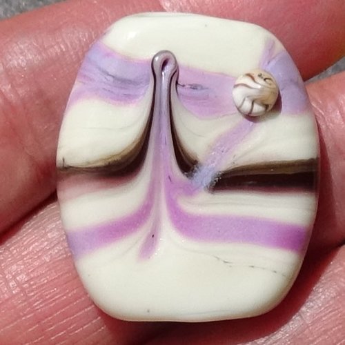 Jolie perle focale, verre de murano, lampwork, verre filé,  perl.5636