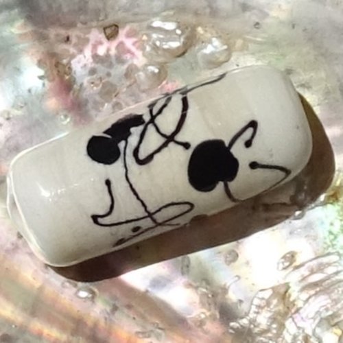 Perle cylindre en verre de murano perl.5640