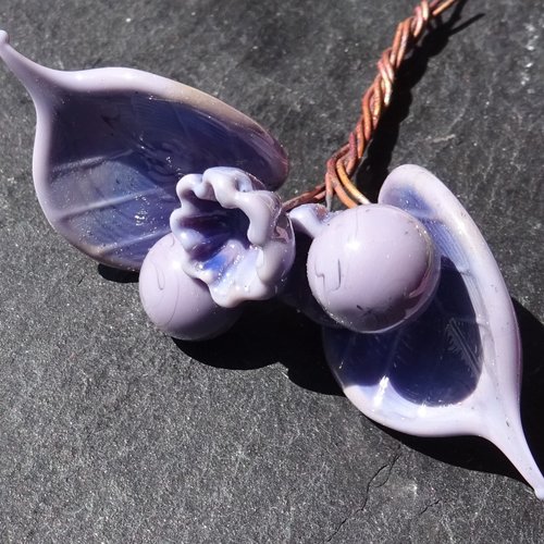 Headpins en verre filé, lampwork, verre de murano, perl.5651