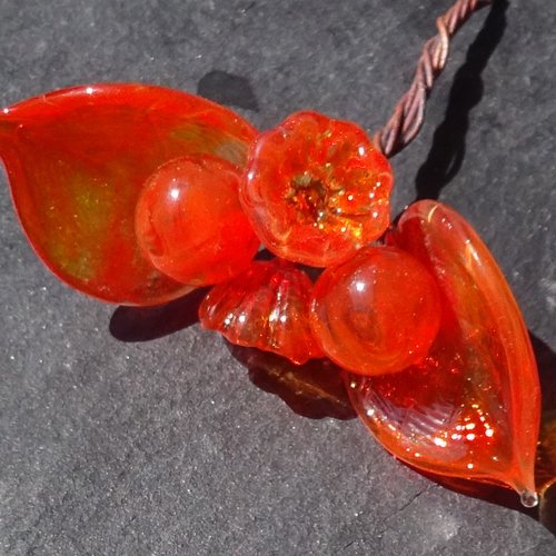 Headpins en verre filé, lampwork, verre de murano, perl.5652