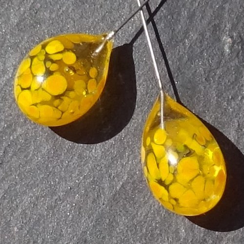 Duo de headpins en verre filé, lampwork,perl.5672