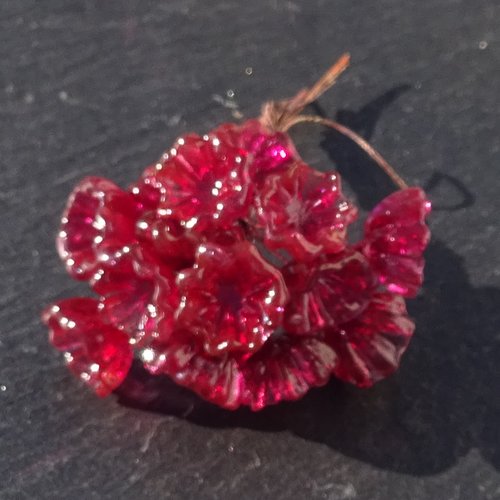 10 headpins en verre filé, lampwork, verre de murano, perl.6508