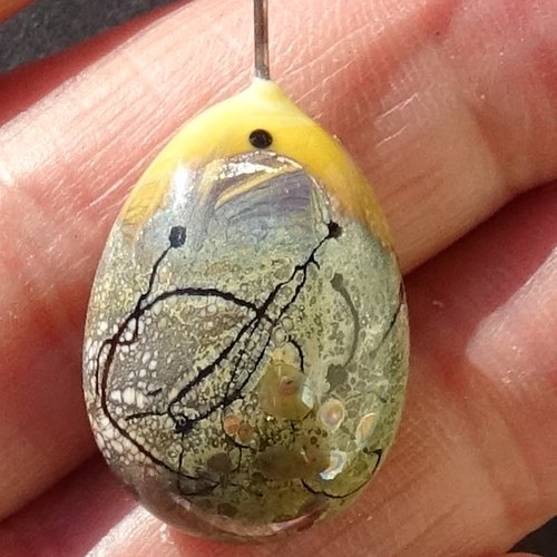 Headpin, verre filé, lampwork, verre de murano, perl.5244