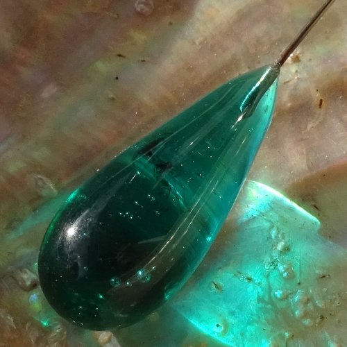 Headpin, verre filé, lampwork, verre de murano, perl.5277