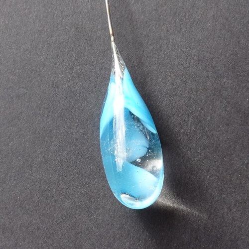 Headpin, verre filé, lampwork, verre de murano, perl.5286