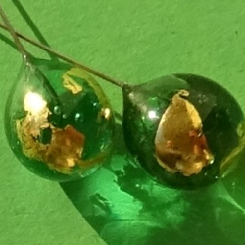 Duo de headpins en verre filé, lampwork,perl.5721