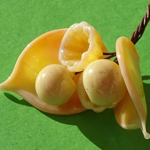 Headpins en verre filé, lampwork, verre de murano, perl.5725