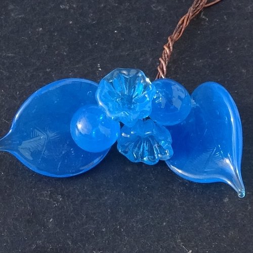 Headpins en verre filé, lampwork, verre de murano, perl.6517