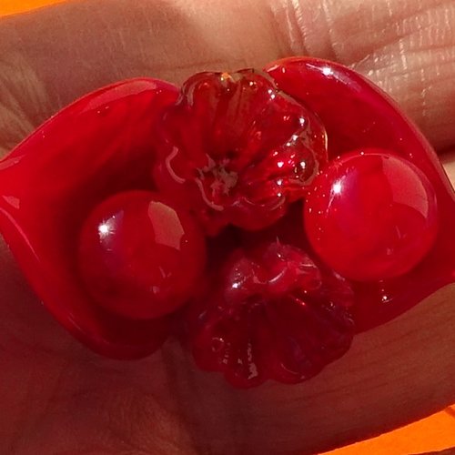 Headpins en verre filé, lampwork, verre de murano, perl.5731